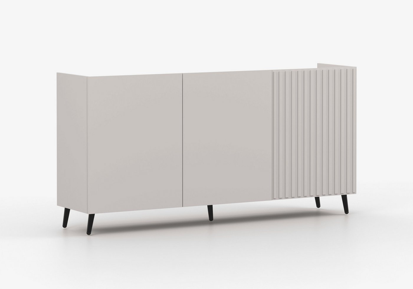 MOEBLO Kommode AUREO 150 (Design Sideboard mit Riffel-Fronten, 3-türig, grifflos, mit schwarzen Metallfüßen, modern & stilvoll Sideboard Wohnzimmer Kommode Schlafzimmer Komodenschrank Highboard), (BxHxT): 180 x 88 x 42 cm MOEBLO Kommode AUREO 150 (Design Sideboard mit Riffel-Fronten, 3-türig, grifflos, mit schwarzen Metallfüßen, modern & stilvoll Sideboard Wohnzimmer Kommode Schlafzimmer Komodenschrank Highboard), (BxHxT): 180 x 88 x 42 cm von MOEBLO