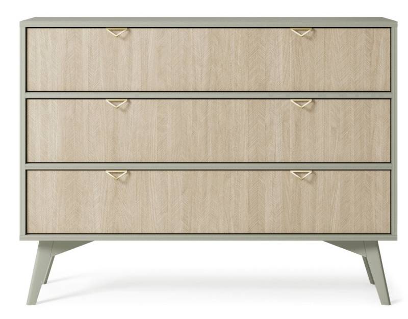 MOEBLO Kommode Abeto Kommode S 106 (Moderne Sideboard mit Schubladen Highboard Goldene Türgriffe), (BxHxT):106x80x38 cm von MOEBLO