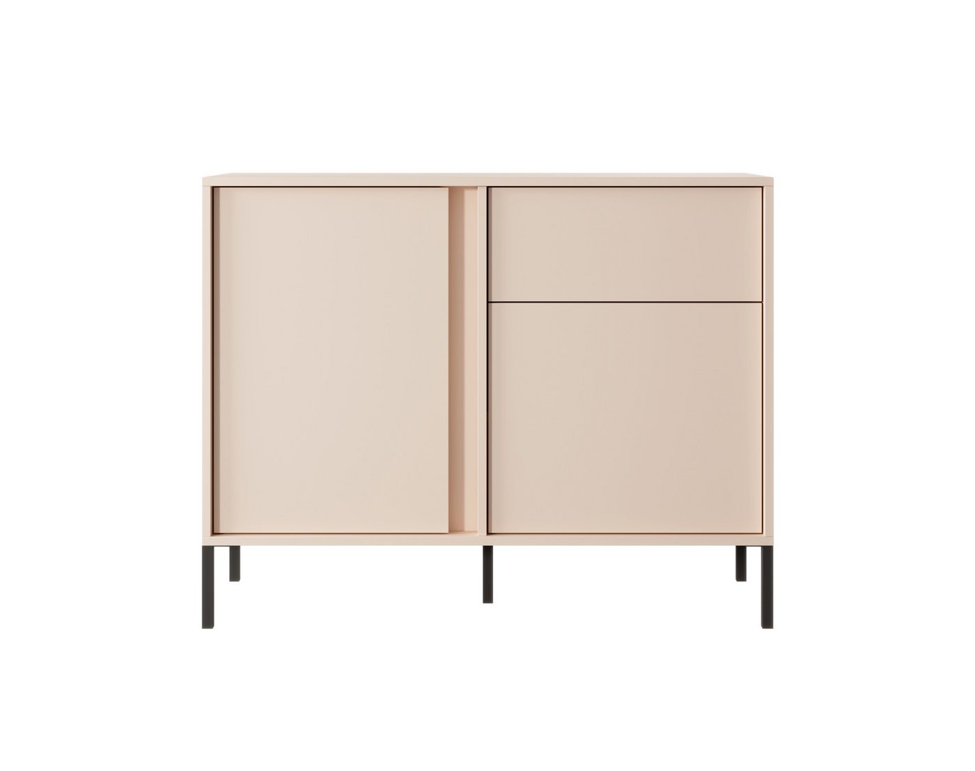 MOEBLO Kommode Calor D 103 2D1S (in Option mit/ohne LED, Sideboard Wohnzimmer Kommode Schlafzimmer Komodenschrank Highboard), B 103,3 cm / H 81,4 cm / T 39,5 cm von MOEBLO