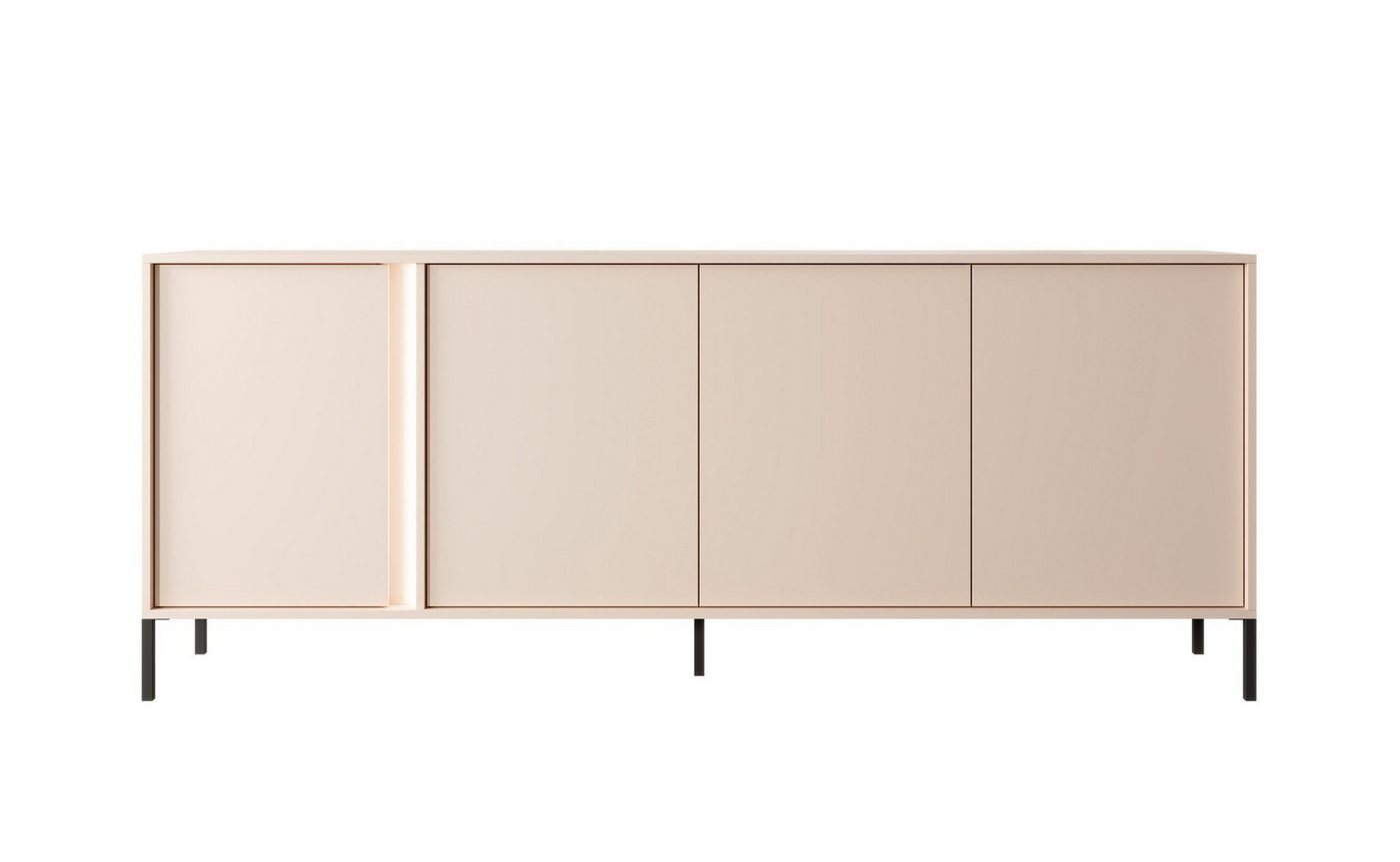 MOEBLO Kommode Calor E 203 4D (in Option mit/ohne LED, Sideboard Wohnzimmer Kommode Schlafzimmer Komodenschrank Highboard), - (BxHxT): 202,9x81,4x39,5 cm von MOEBLO
