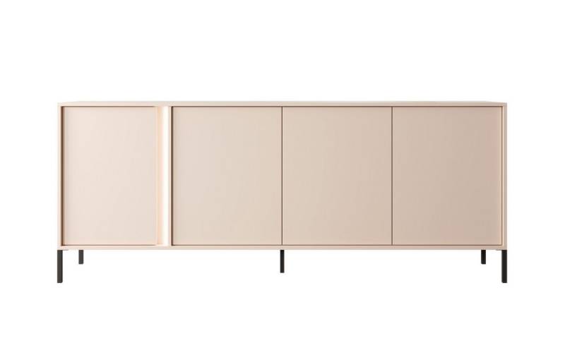 MOEBLO Kommode Calor E 203 4D (in Option mit/ohne LED, Sideboard Wohnzimmer Kommode Schlafzimmer Komodenschrank Highboard), B 202,9 cm / H 81,4 cm / T 39,5 cm von MOEBLO