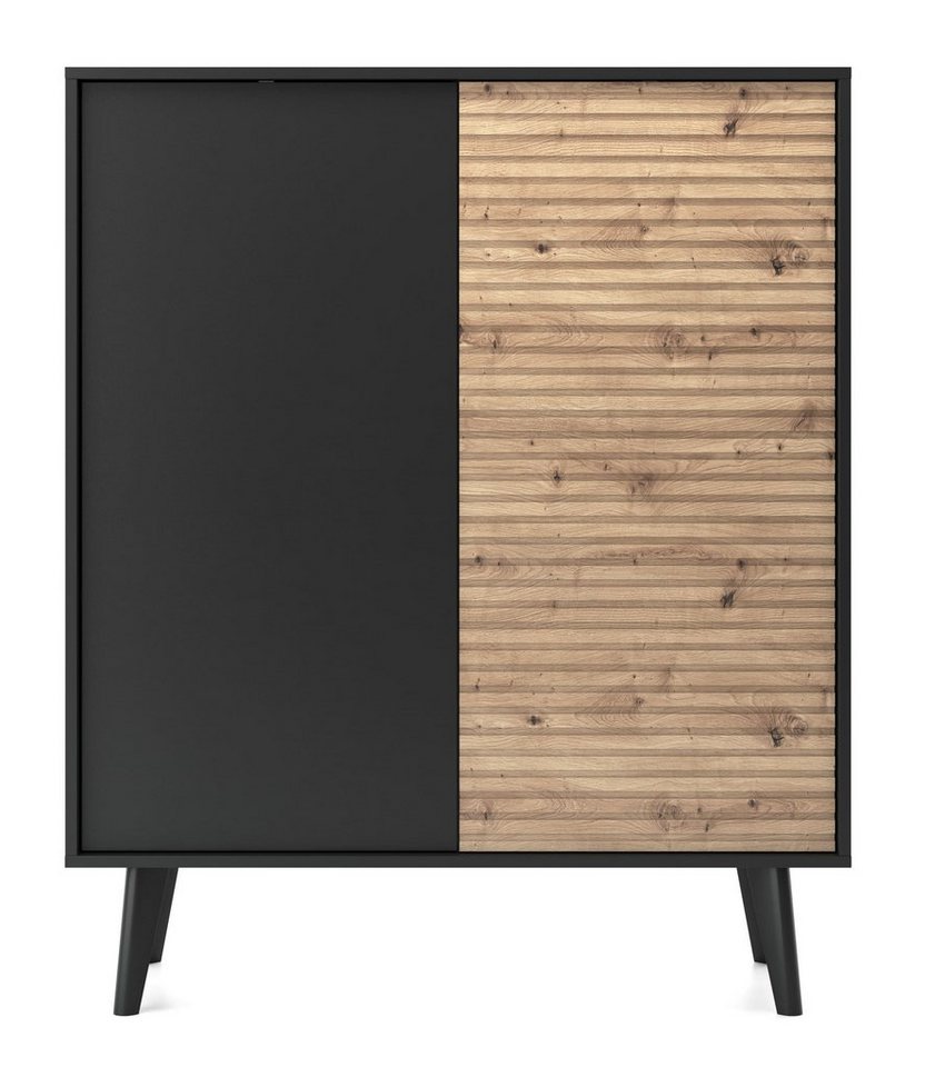 MOEBLO Kommode Canelado C104 (Moderne Sideboard Highboard, Wohnzimmer Schlafzimmer Komodenschrank), (HxBxT):125x104x39cm von MOEBLO