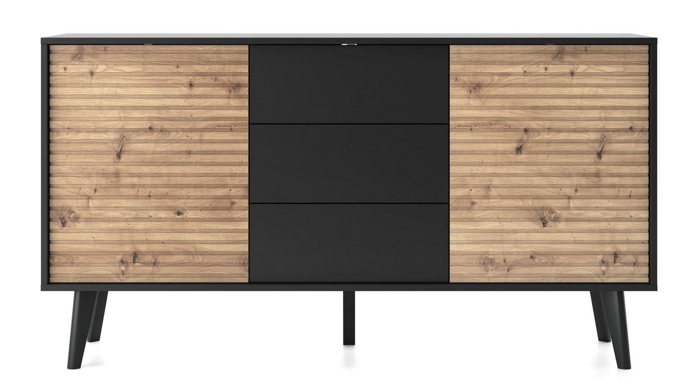 MOEBLO Kommode Canelado kommode CS154 (Wohnzimmer, Esszimmer, Flur & Diele, Moderne Sideboard mit Schubladen Highboard), (HxBxT):83x154x39 cm von MOEBLO