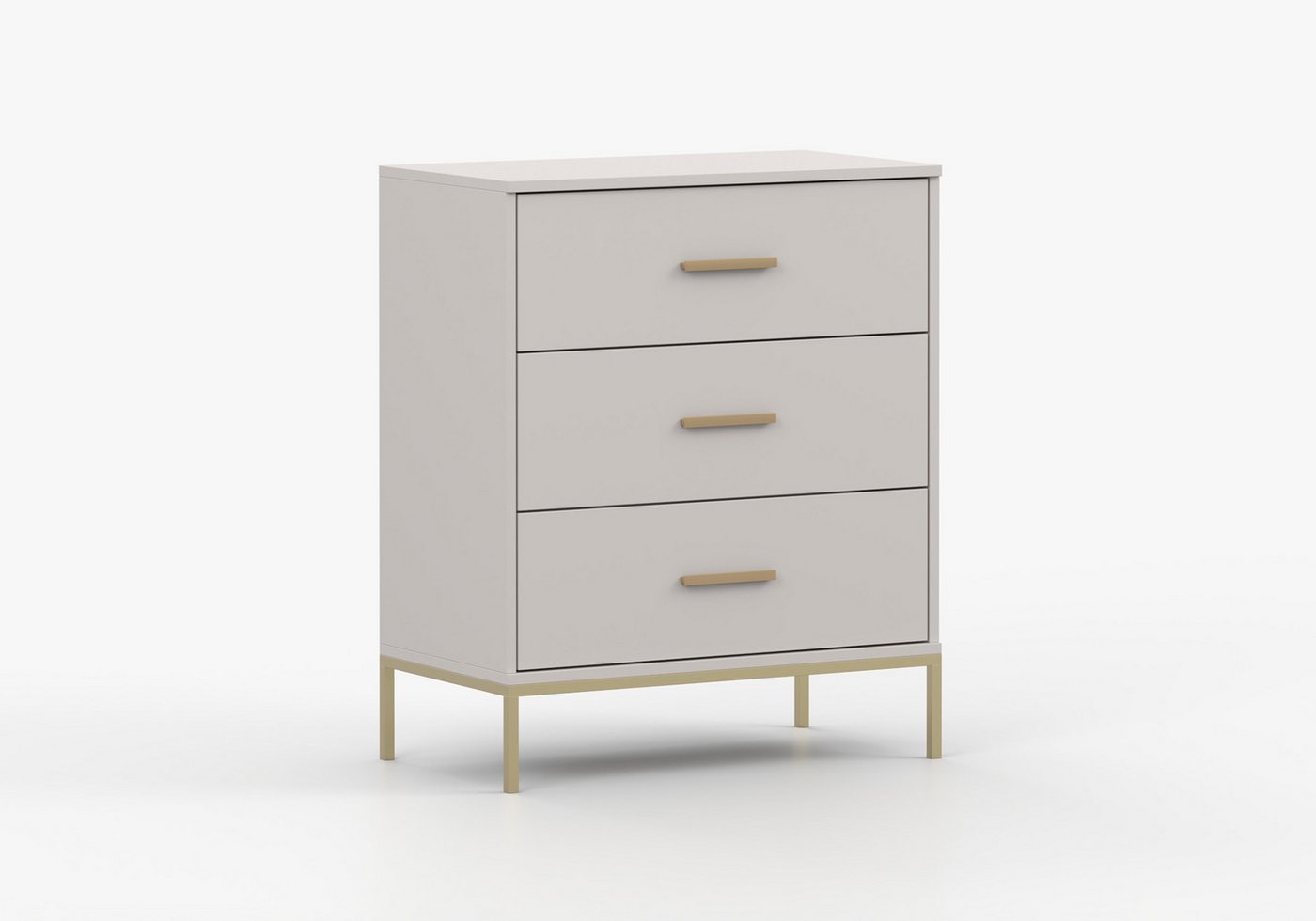 MOEBLO Kommode GLAMY 3S (Moderne Aufbewahrung mit 3 Schubladen, goldfarbenen Griffen & Füßen, Laminat kratzfest, stilvolles Wohnzimmer-, Schlafzimmer- oder Flurmöbel, Luxus trifft Funktionalität, goldene Akzente, Sideboard Wohnzimmer Kommode Schlafzimmer Komodenschrank), (BxHxT): 70 x 85 x 40,5 cm von MOEBLO