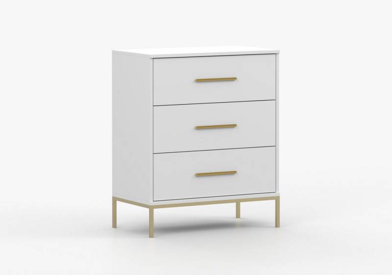 MOEBLO Kommode GLAMY 3S (Moderne Aufbewahrung mit 3 Schubladen, goldfarbenen Griffen & Füßen, Laminat kratzfest, stilvolles Wohnzimmer-, Schlafzimmer- oder Flurmöbel, Luxus trifft Funktionalität, goldene Akzente, Sideboard Wohnzimmer Kommode Schlafzimmer Komodenschrank), (BxHxT): 70 x 85 x 40,5 cm MOEBLO Kommode GLAMY 3S (Moderne Aufbewahrung mit 3 Schubladen, goldfarbenen Griffen & Füßen, Laminat kratzfest, stilvolles Wohnzimmer-, Schlafzimmer- oder Flurmöbel, Luxus trifft Funktionalität, goldene Akzente, Sideboard Wohnzimmer Kommode Schlafzimmer Komodenschrank), (BxHxT): 70 x 85 x 40,5 cm von MOEBLO
