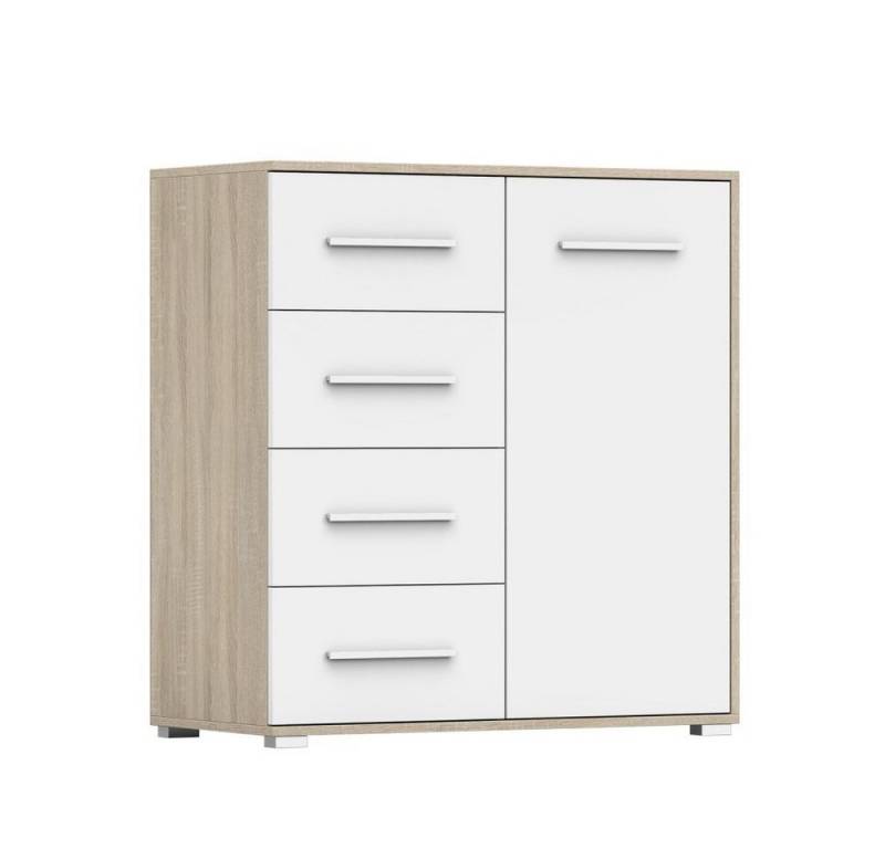 MOEBLO Kommode Irys mini 01 (Wohnzimmer Kommode Schlafzimmer Komodenschrank Highboard, 90cm 1D4S Sideboard), (B x H x T): 90x95x45 cm von MOEBLO