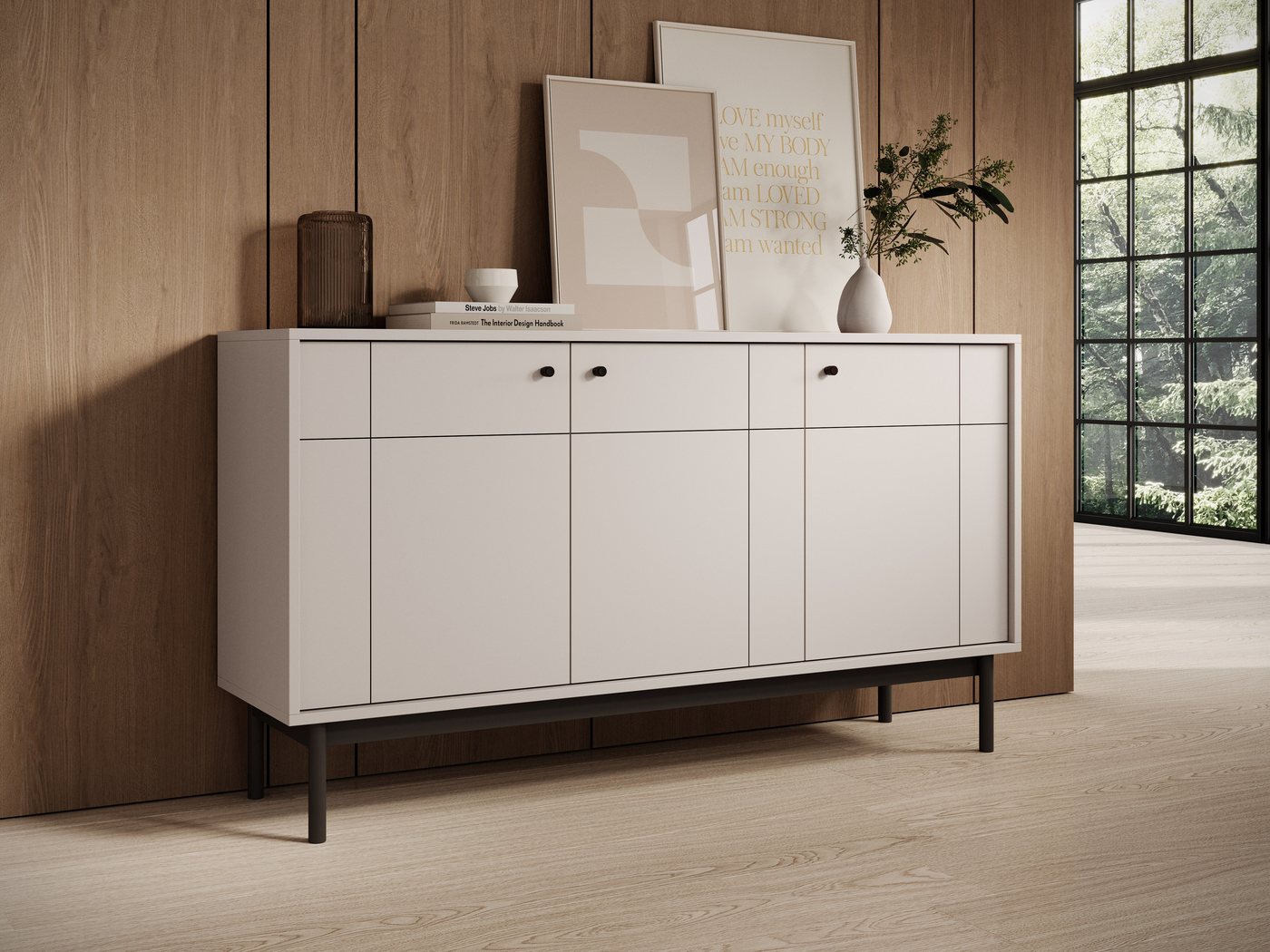 MOEBLO Kommode Ismene - K154 (Sideboard Wohnzimmer Kommode Schlafzimmer Komodenschrank Highboard), (BxHxT):154x84x39 cm von MOEBLO