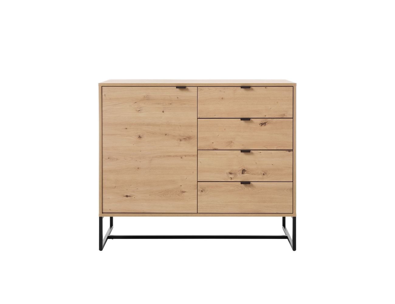 MOEBLO Kommode KERI KK103 (Schrank Sideboard mit 1 Türen und 4 Schubladen, Griffe und Füße aus Metall), (BxHxT): 103x89x39 cm von MOEBLO