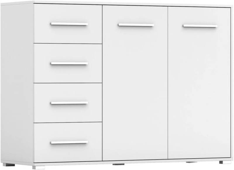 MOEBLO Kommode KOM001 (Kommode Sideboard Schubladenkommode, Highboard Schrank Beistelltisch mit 2 Türen und 4 Schubladen), (BxHxT): 135x95x45 cm von MOEBLO