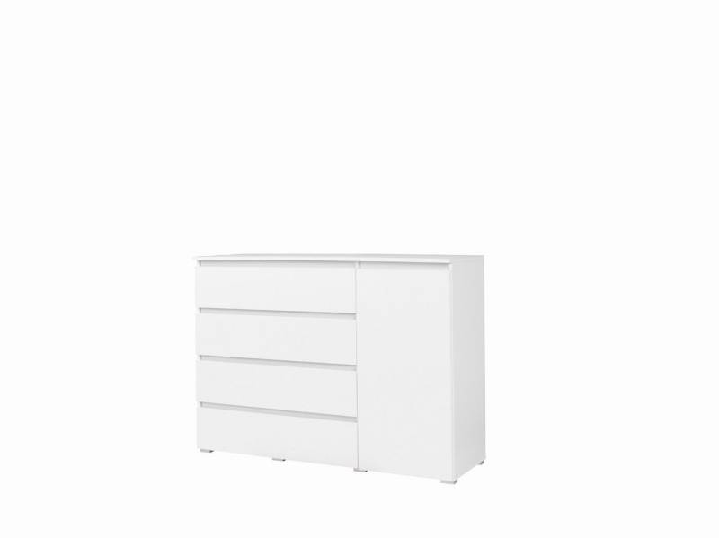 MOEBLO Kommode MOON M05 (Schlafzimmer Komodenschrank mit 1 Drehtür und 4 Schubladen, Moderne Wohnzimmer Schlafzimmer Möbel), - (BxHxT): 138x97x41 cm von MOEBLO