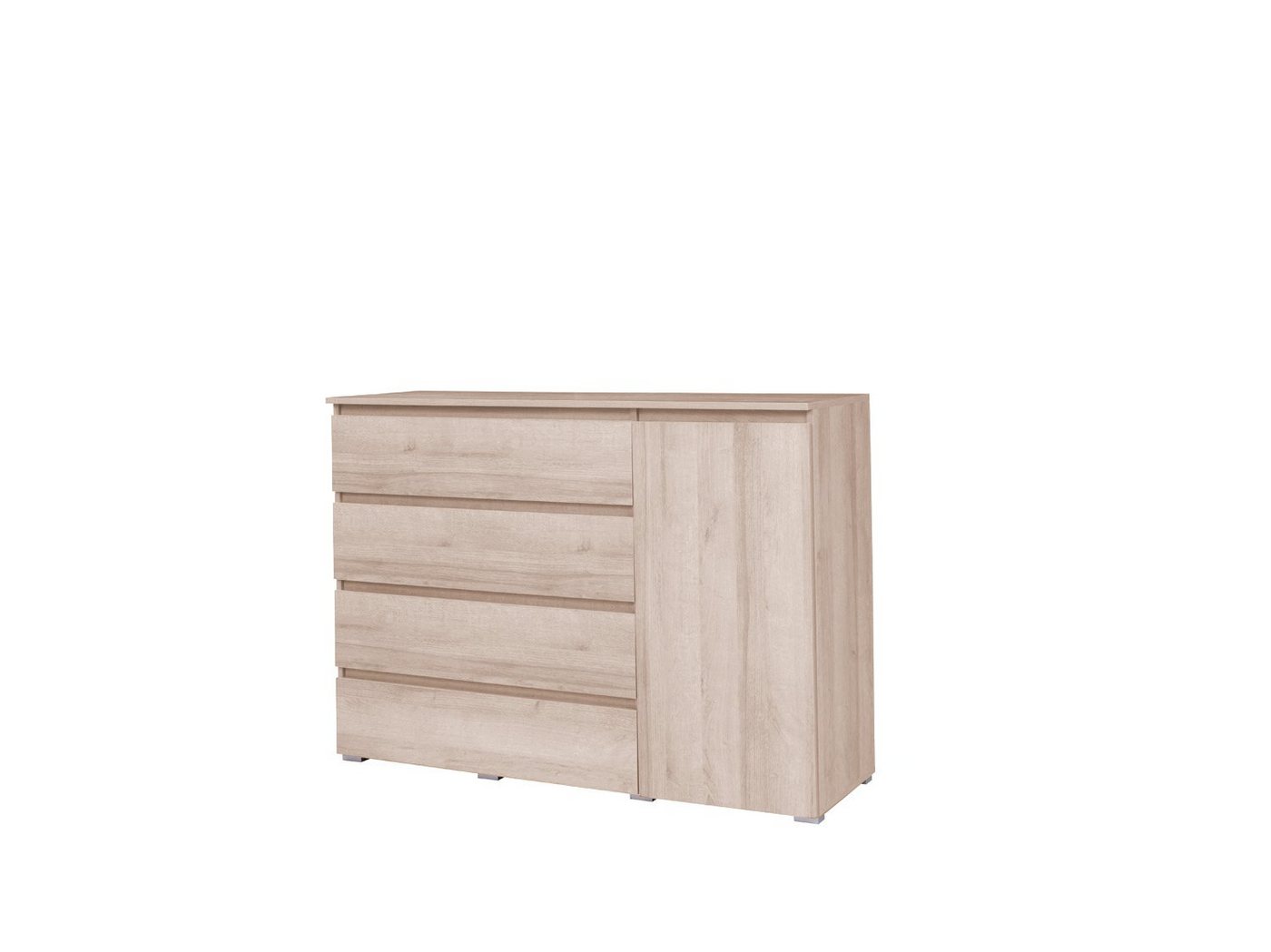 MOEBLO Kommode MOON M05 (Schlafzimmer Komodenschrank mit 1 Drehtür und 4 Schubladen, Moderne Wohnzimmer Schlafzimmer Möbel), - (BxHxT): 138x97x41 cm von MOEBLO