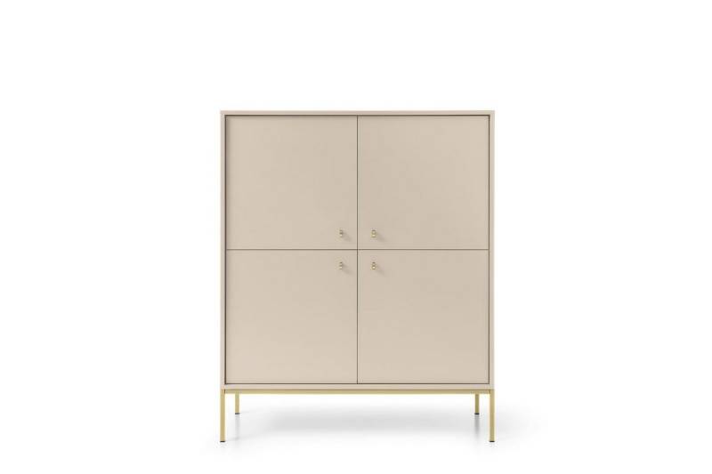 MOEBLO Kommode Melody I (Wohnzimmer, Esszimmer, Flur & Diele, Moderne Sideboard Schrank Highboard Goldene Türgriffe), (BxHxT): 104x39x125 cm von MOEBLO