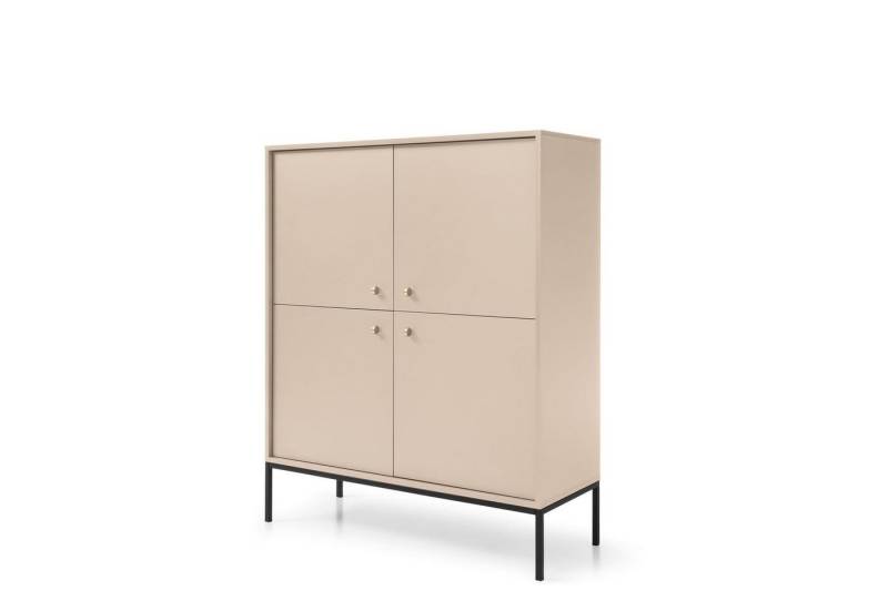MOEBLO Kommode Melody I (Wohnzimmer, Esszimmer, Flur & Diele, Moderne Sideboard Schrank Highboard Goldene Türgriffe), (BxHxT): 104x39x125 cm von MOEBLO