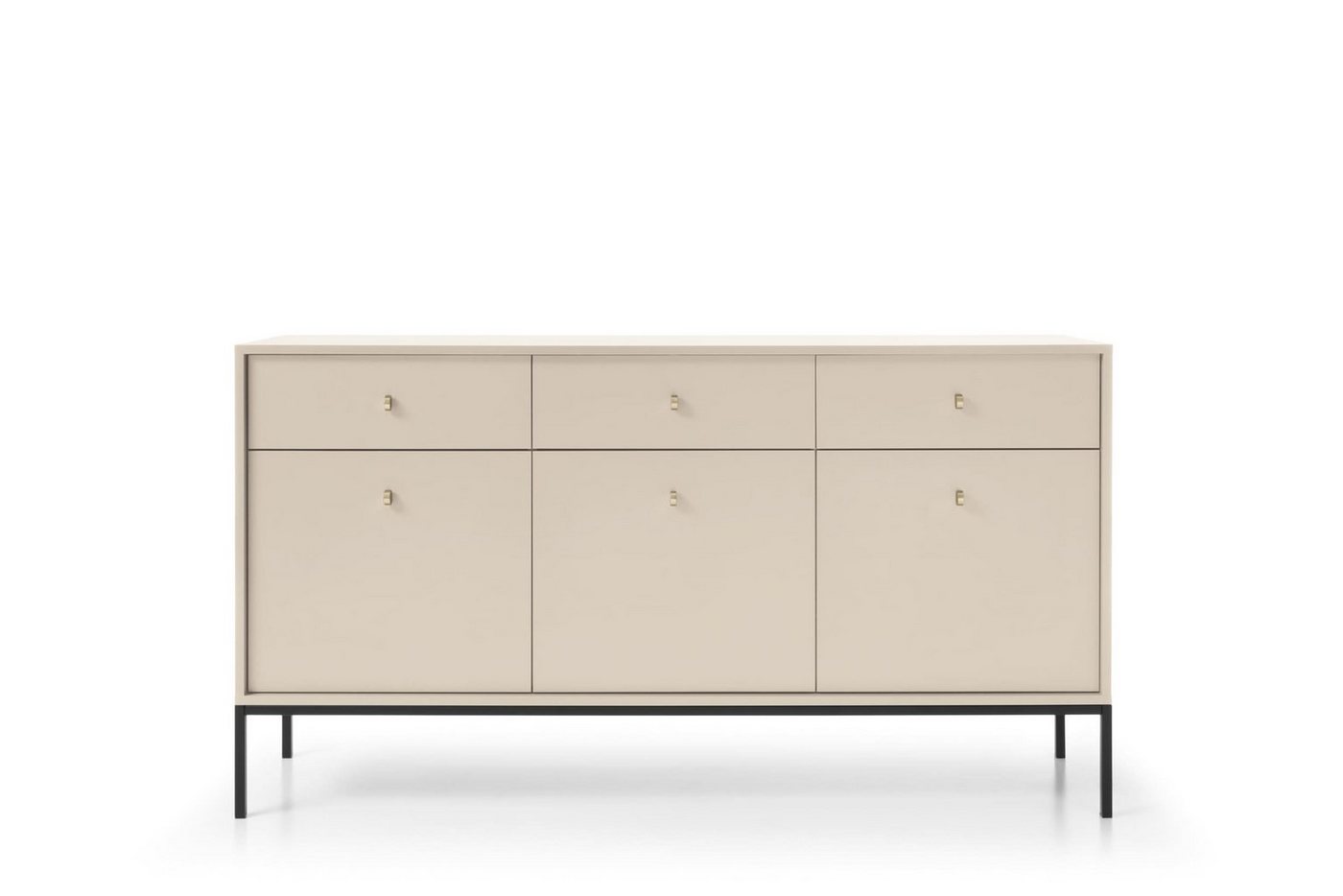 MOEBLO Kommode Melody III (Wohnzimmer, Esszimmer, Flur & Diele, Moderne Kommode Sideboard Schrank Highboard Goldene Türgriffe), (BxHxT): 154x39x83 cm von MOEBLO