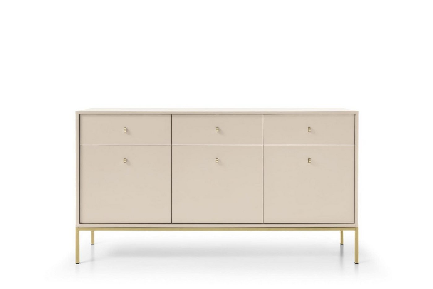 MOEBLO Kommode Melody III (Wohnzimmer, Esszimmer, Flur & Diele, Moderne Kommode Sideboard Schrank Highboard Goldene Türgriffe), (BxHxT): 154x39x83 cm von MOEBLO