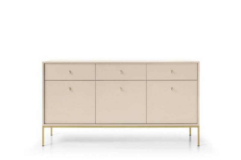 MOEBLO Kommode Melody III (Wohnzimmer, Esszimmer, Flur & Diele, Moderne Kommode Sideboard Schrank Highboard Goldene Türgriffe), (BxHxT): 154x39x83 cm von MOEBLO