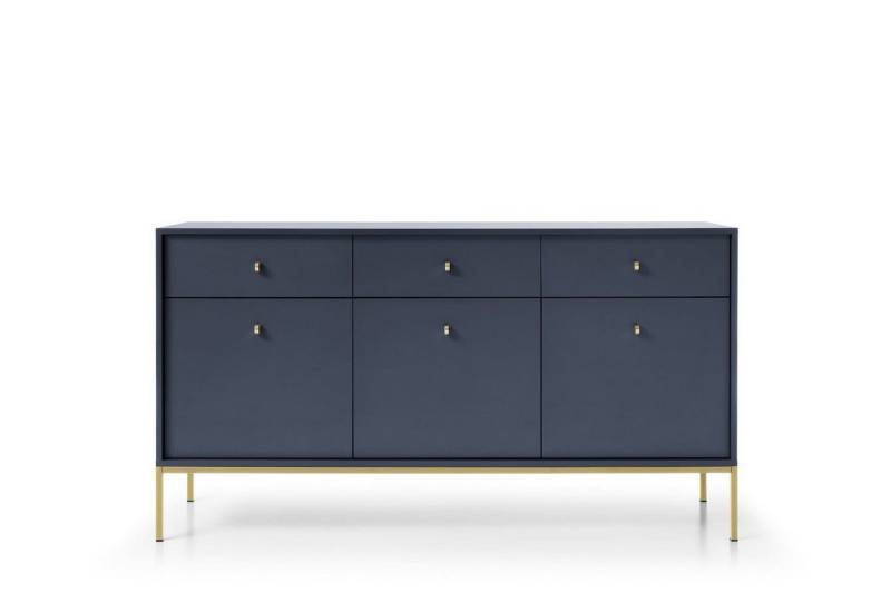 MOEBLO Kommode Melody III (Wohnzimmer, Esszimmer, Flur & Diele, Moderne Kommode Sideboard Schrank Highboard Goldene Türgriffe), (BxHxT): 154x39x83 cm von MOEBLO