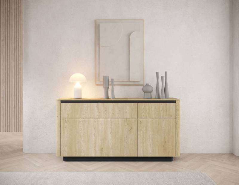 MOEBLO Kommode TARO 3S3D (stilvolles Sideboard im Japandi-Design mit 3 Türen & 3 Schubladen, griffloses Highboard mit abgerundeten Kanten, Push-to-Open-System & viel Stauraum – perfektes Möbelstück für Wohnzimmer, Schlafzimmer oder Flur), (BxHxT): 163,2 x 82,9 x 38,1 cm MOEBLO Kommode TARO 3S3D (stilvolles Sideboard im Japandi-Design mit 3 Türen & 3 Schubladen, griffloses Highboard mit abgerundeten Kanten, Push-to-Open-System & viel Stauraum – perfektes Möbelstück für Wohnzimmer, Schlafzimmer oder Flur), (BxHxT): 163,2 x 82,9 x 38,1 cm von MOEBLO