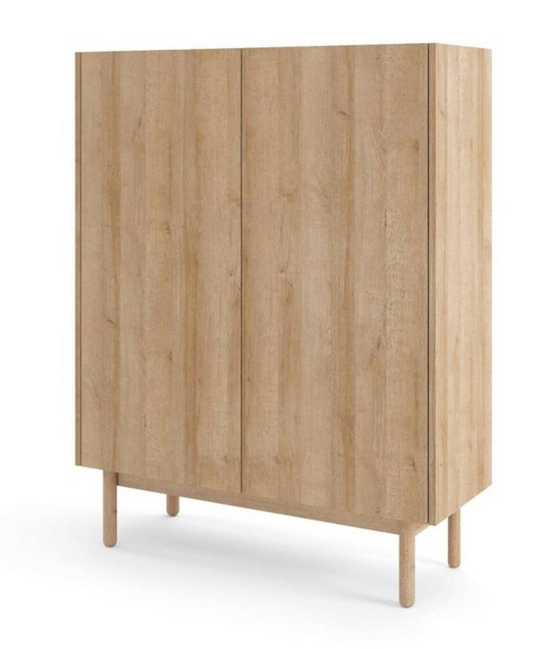 MOEBLO Kommode VINTAGE V97 (Schrank mit 3 Türen, Dekorative abgesenkte Arbeitsplatte, für Wohnzimmer Moderne Sideboard Highboard), (BxHxT): 97x122x37 cm von MOEBLO