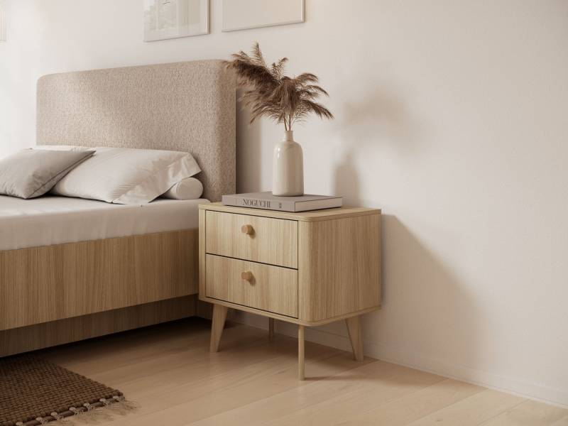 MOEBLO Nachttisch ARVI 2S (Eiche Barista, Skandi & Japandi Design, Holz Nachttisch mit Schublade, runde Griffe in Mocca, ideal für gemütliche Schlafzimmer & Nordic Interiors, Nachttisch Nachtkommode Nachtschrank Nachtkonsole Beistelltisch Schlafzimmer, 1-St), (BxHxT): 63,2 x 57,3 x 38 cm MOEBLO Nachttisch ARVI 2S (Eiche Barista, Skandi & Japandi Design, Holz Nachttisch mit Schublade, runde Griffe in Mocca, ideal für gemütliche Schlafzimmer & Nordic Interiors, Nachttisch Nachtkommode Nachtschrank Nachtkonsole Beistelltisch Schlafzimmer, 1-St), (BxHxT): 63,2 x 57,3 x 38 cm von MOEBLO