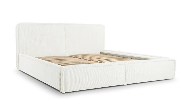 MOEBLO Polsterbett BETT 04 (Bezug: aus Cord, Doppelbett mit Kopfstütze, Rahmenbettgestell, mit Bettkasten und Lattenrost), mit Bettkasten von MOEBLO