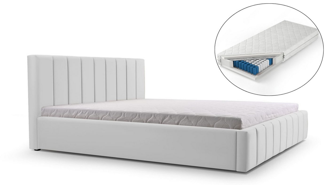 MOEBLO Polsterbett Bett 01 mit Matratze H3 (Polsterbett mit Bettkasten & Matratze H3 inkl. Lattenrost, Doppelbett in 140x200cm) MOEBLO Polsterbett Bett 01 mit Matratze H3 (Polsterbett mit Bettkasten & Matratze H3 inkl. Lattenrost, Doppelbett in 140x200cm) von MOEBLO