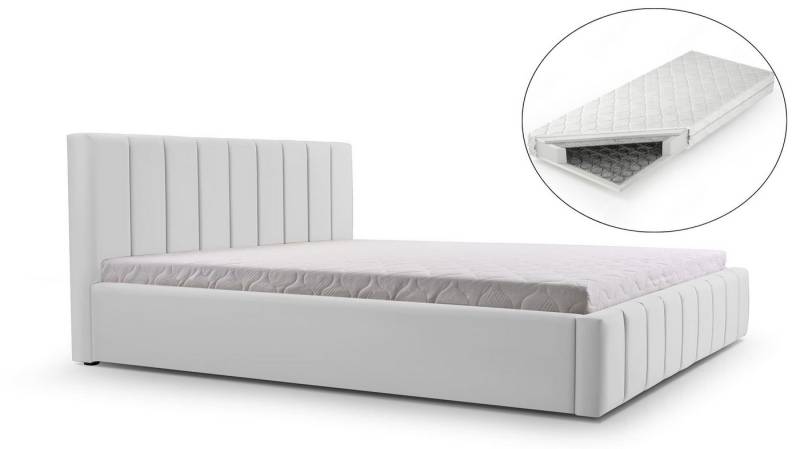 MOEBLO Polsterbett Bett 01 mit Matratze H3 von MOEBLO