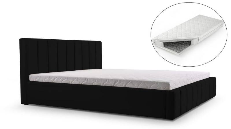 MOEBLO Polsterbett Bett 01 mit Matratze H3 von MOEBLO