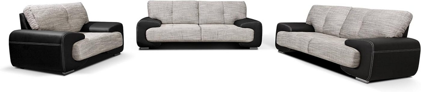 MOEBLO Polstergarnitur LORENTO 3+2+1, (Polstermöbel-Set Ohrensofa 3 Sitzer, 2 Sitzer und Sessel, Wohnlandschaft Sofa Couch Garnitur) von MOEBLO