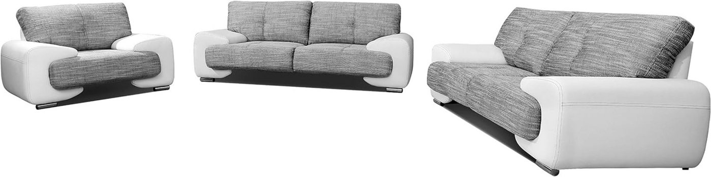 MOEBLO Polstergarnitur LORENTO 3+2+1, (Polstermöbel-Set Ohrensofa 3 Sitzer, 2 Sitzer und Sessel, Wohnlandschaft Sofa Couch Garnitur) von MOEBLO