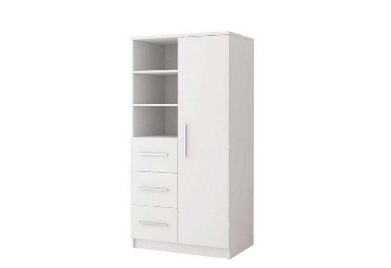 MOEBLO Kleiderschrank Marsala 3SD 05 (mit Schubladen Regal, Vitrine Kleiderschrank 1-türig Schrank Garderobe Schlafzimmer) (B x H x T): 80x160x40 cm von MOEBLO