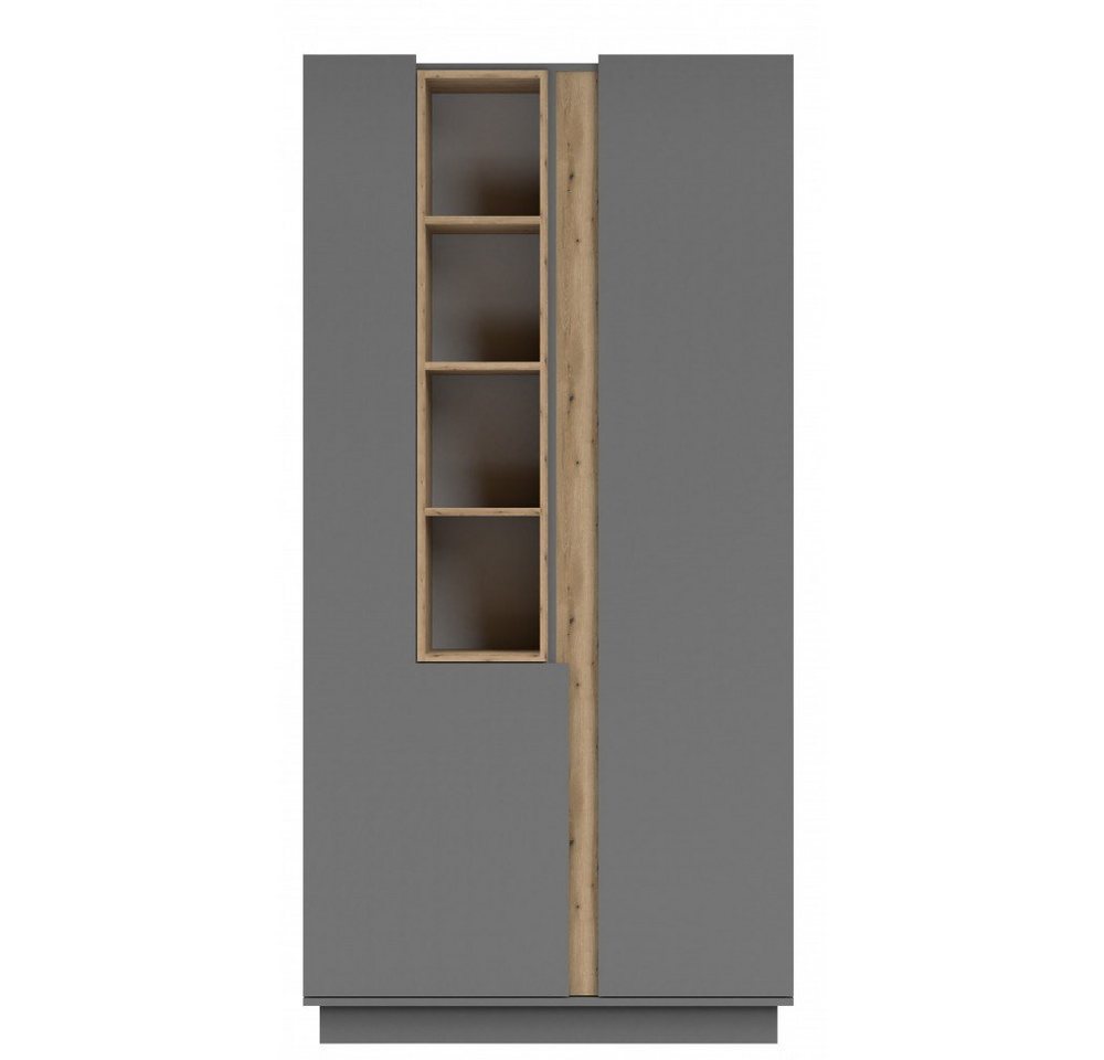 MOEBLO Beistellschrank REYLA 08 (Sideboard Wohnzimmer Kommode Schlafzimmer Komodenschrank Highboard, Kleiderschrank 2-türig Schrank für Wohnzimmer) (BxHxT):100x202x42 cm von MOEBLO