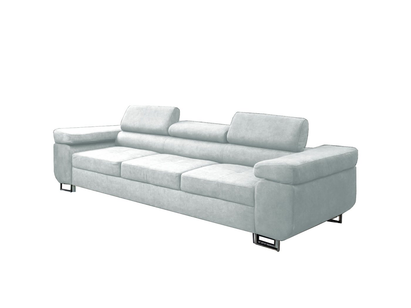 MOEBLO Schlafsofa BUZZ III, Sofa Couch Polstergarnitur Wohnlandschaft Polstersofa Gästebett Couchgarnitur Couch für Wohnzimmer Sofagarnitur - (BxHxT): 283x98x107cm, mit Schlaffunktion und Verstellbaren Kopfstützen von MOEBLO