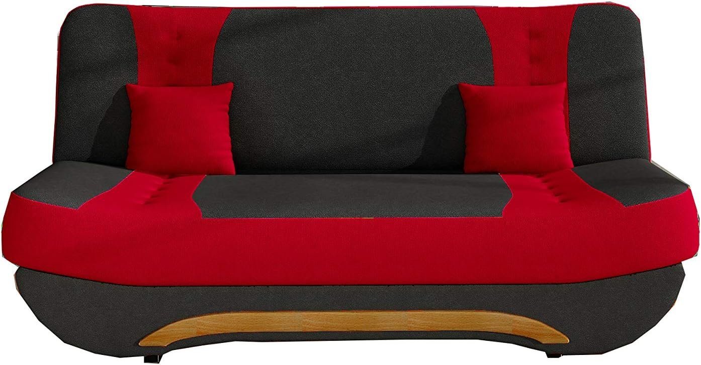 MOEBLO Schlafsofa Feba, Couch für Wohnzimmer Sofagarnitur Polstersofa Kippsofa Klappsofa Click-Clack, mit Schlaffunktion und Bettkasten von MOEBLO