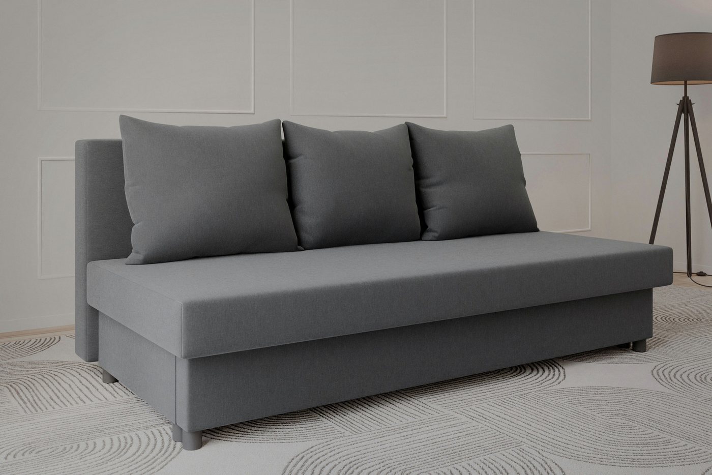 MOEBLO Schlafsofa KAMAZO, Sofa ausziehbar mit Bettkasten, Stoffbezug & Kissen Couch Polstergarnitur Wohnlandschaft Polstersofa, Liegefläche 190x130 cm, mit Schlaffunktion und Stauraum, mit Relaxfunktion MOEBLO Schlafsofa KAMAZO, Sofa ausziehbar mit Bettkasten, Stoffbezug & Kissen Couch Polstergarnitur Wohnlandschaft Polstersofa, Liegefläche 190x130 cm, mit Schlaffunktion und Stauraum, mit Relaxfunktion von MOEBLO