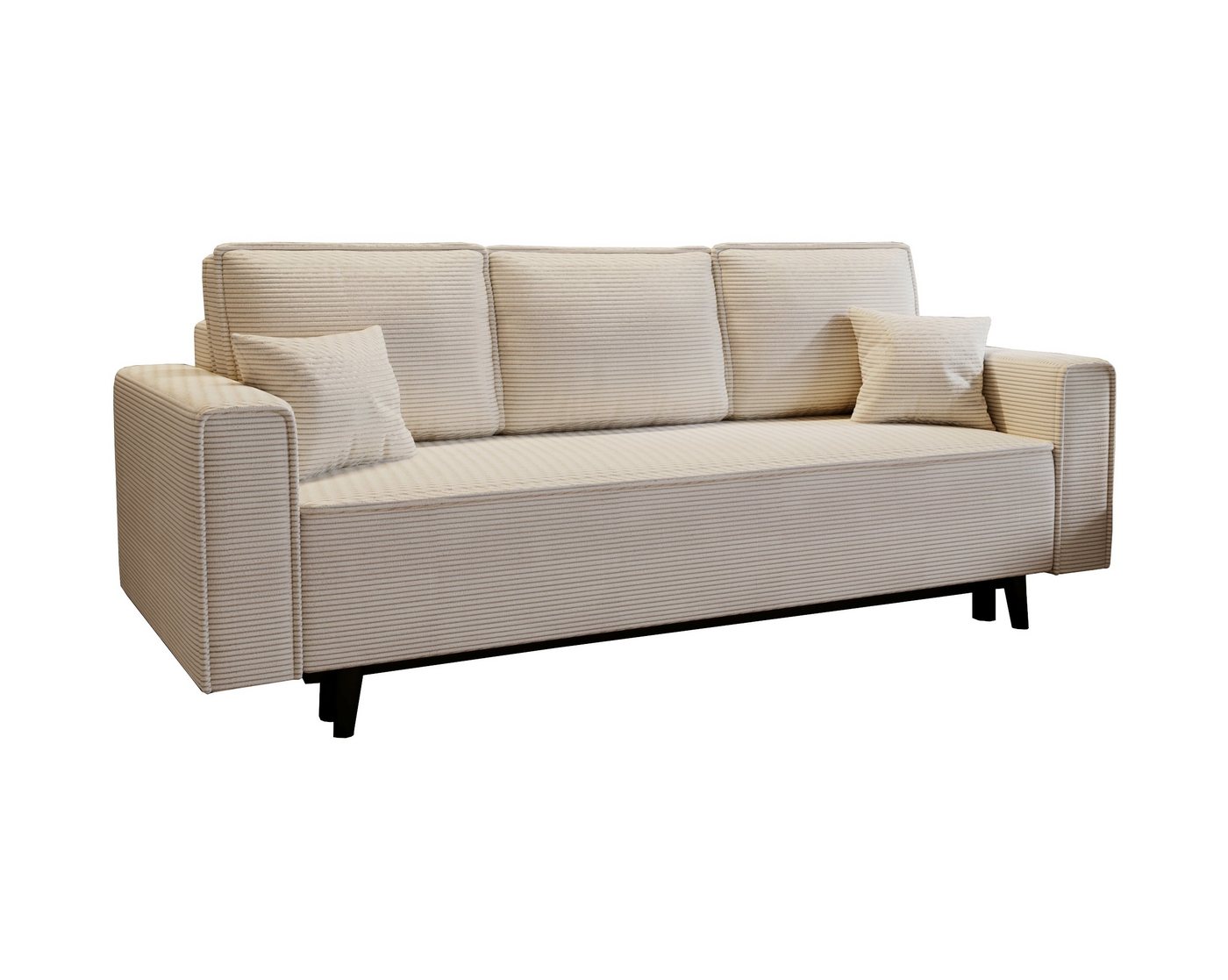 MOEBLO Schlafsofa MAST, Cord Sofa Couch aus Cordstoff Polstergarnitur Polstersofa Couchgarnitur für Wohnzimmer Sofagarnitur (BxHxT): 225x73x95cm, mit Schlaffunktion von MOEBLO