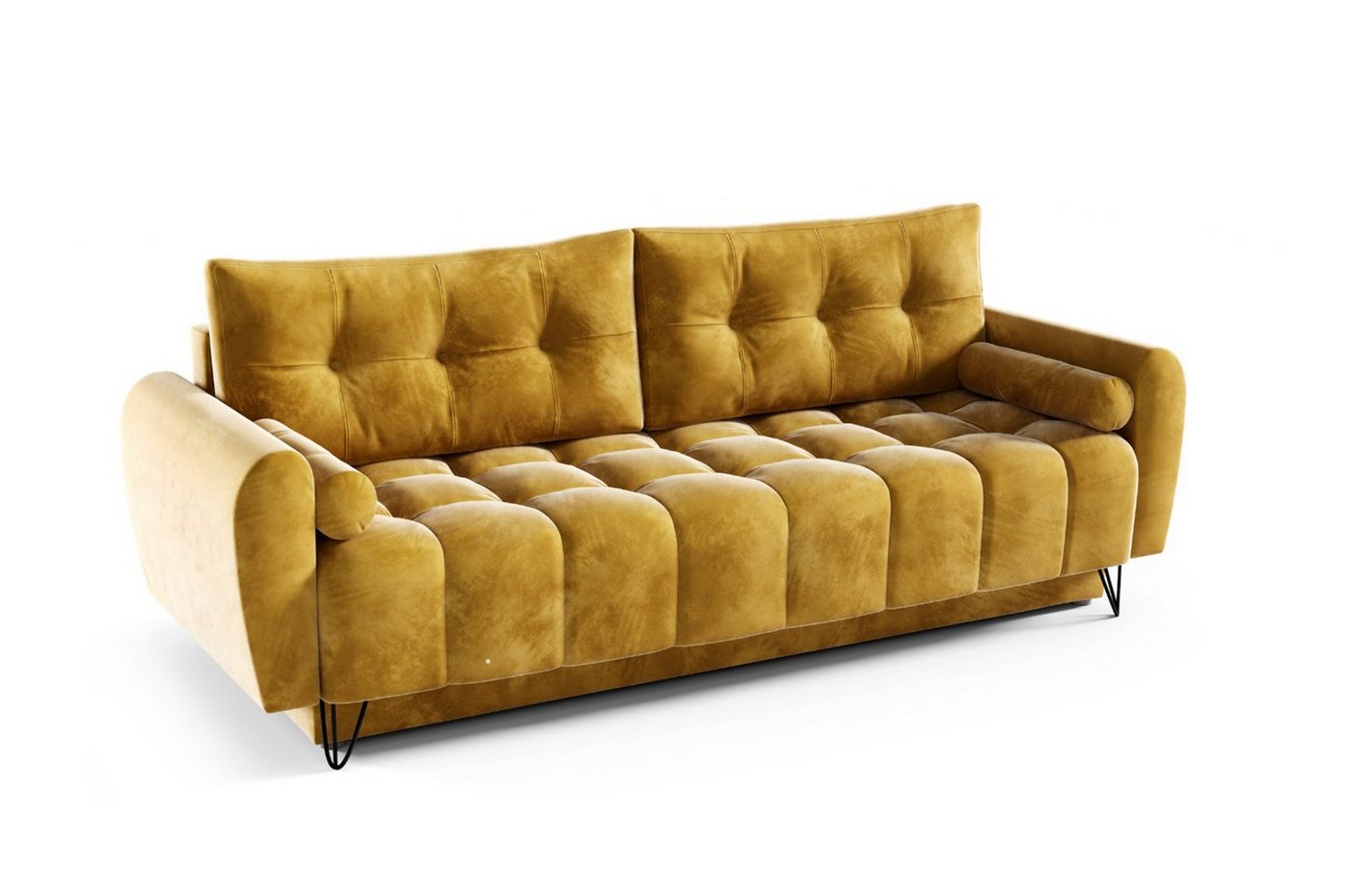 MOEBLO Schlafsofa OHIO, Sofa Couch für Wohnzimmer Polstersofa Sofagarnitur Wohnlandschaft mit Bettfunktion - (BxHxT): 233x93x100 cm, mit Schlaffunktion und Bettkasten von MOEBLO