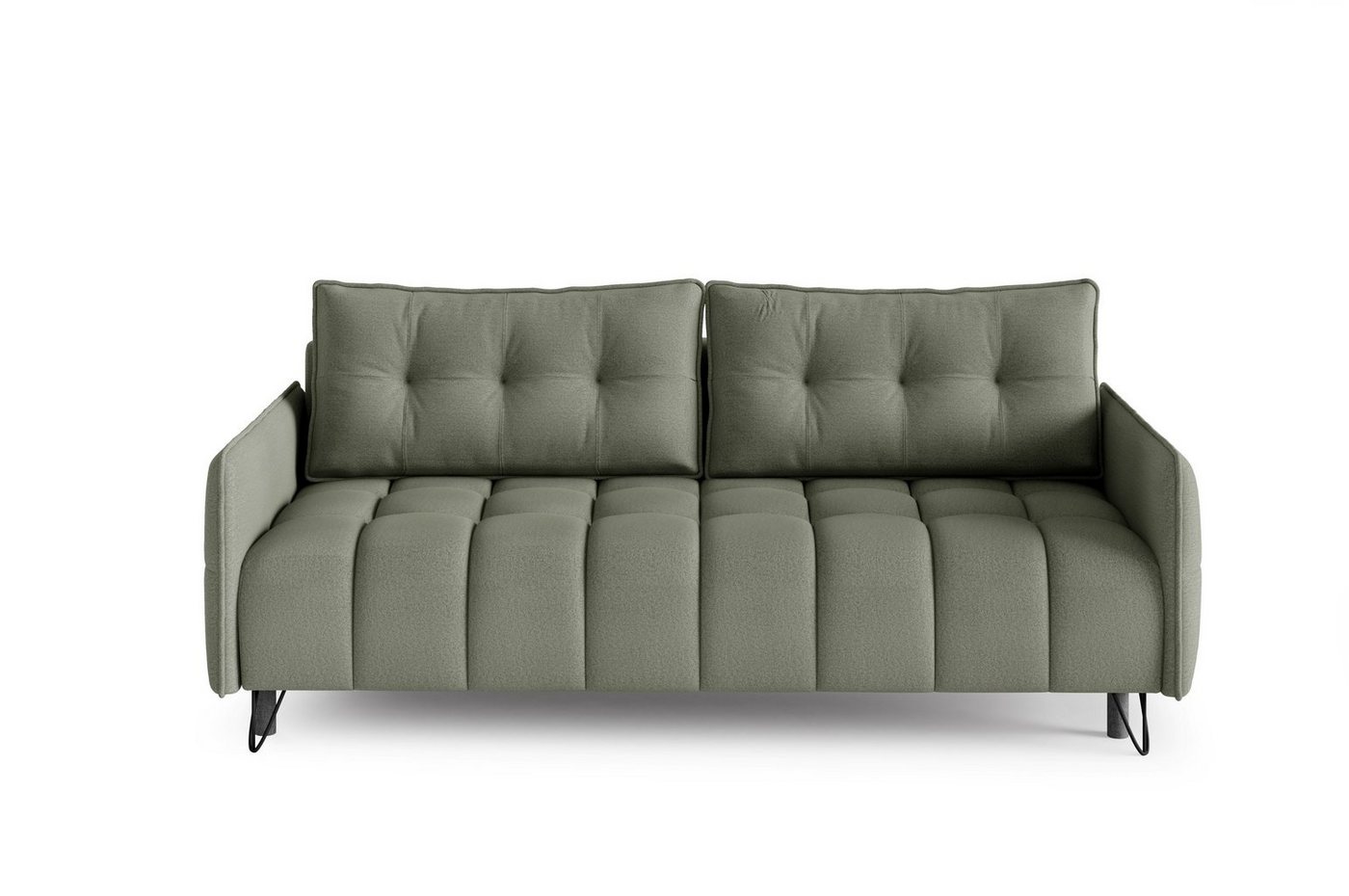 MOEBLO Schlafsofa PLUM, Sofa Couch für Wohnzimmer Polstersofa Sofagarnitur Wohnlandschaft mit Bettfunktion - (BxHxT): 218x95x104 cm, mit Schlaffunktion und Bettkasten von MOEBLO