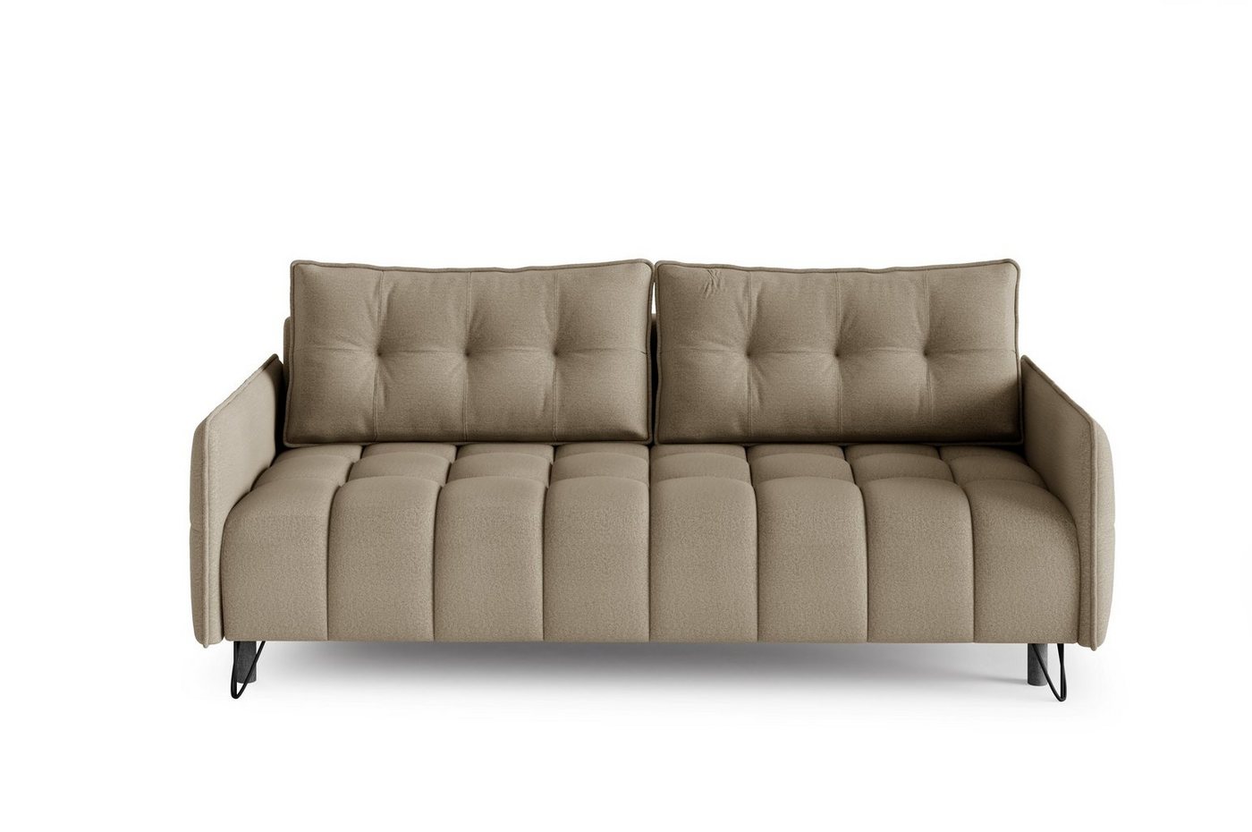 MOEBLO Schlafsofa PLUM, Sofa Couch für Wohnzimmer Polstersofa Sofagarnitur Wohnlandschaft mit Bettfunktion - (BxHxT): 218x95x104 cm, mit Schlaffunktion und Bettkasten von MOEBLO