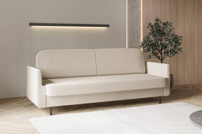 MOEBLO Schlafsofa POUCH, – Sofa Couch für Wohnzimmer elegantes Polstersofa 3-Sitzer-Sofa mit Bettfunktion, Wohnzimmermöbel und Schlaffunktion, (BxHxT): 221x87x84 cm von MOEBLO