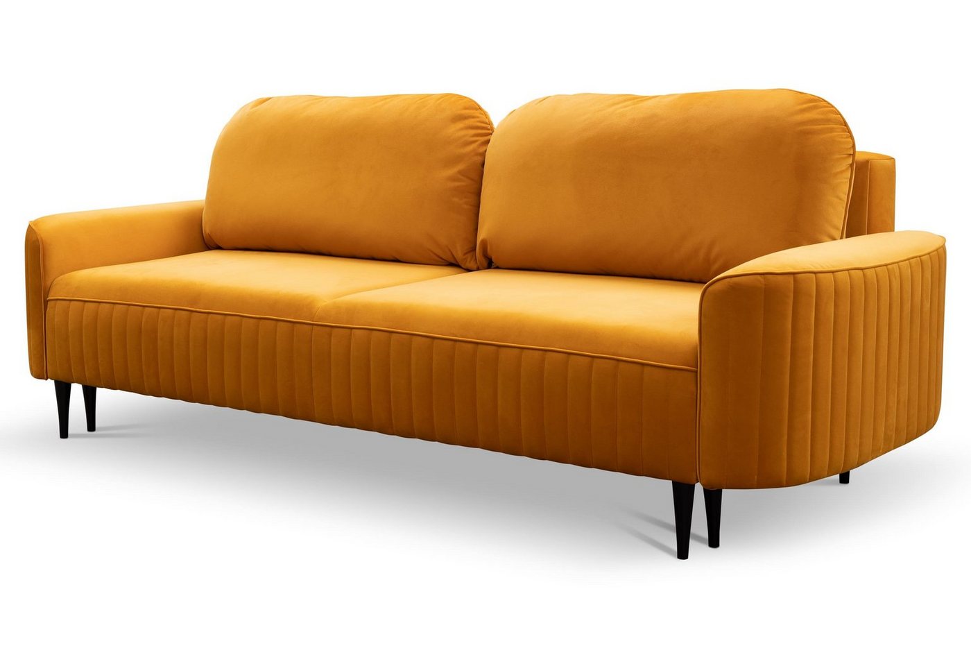 MOEBLO Schlafsofa VENCE, Schlafcouch mit Bettfunktion Sofa Couch für Wohnzimmer Schlafsofa Federkern Sofagarnitur Polstersofa Samtstoff, mit Schlaffunktion und Bettkasten, - (BxHxT): 244x92x102 cm von MOEBLO