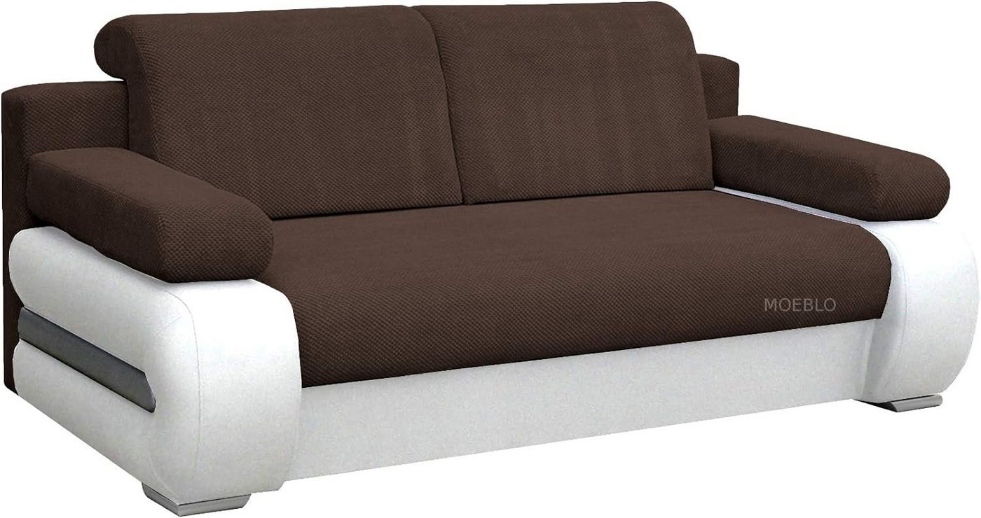 MOEBLO Schlafsofa York, Couch für Wohnzimmer, Sofagarnitur Polstersofa Wohnlandschaft, mit Schlaffunktion und Bettkasten von MOEBLO