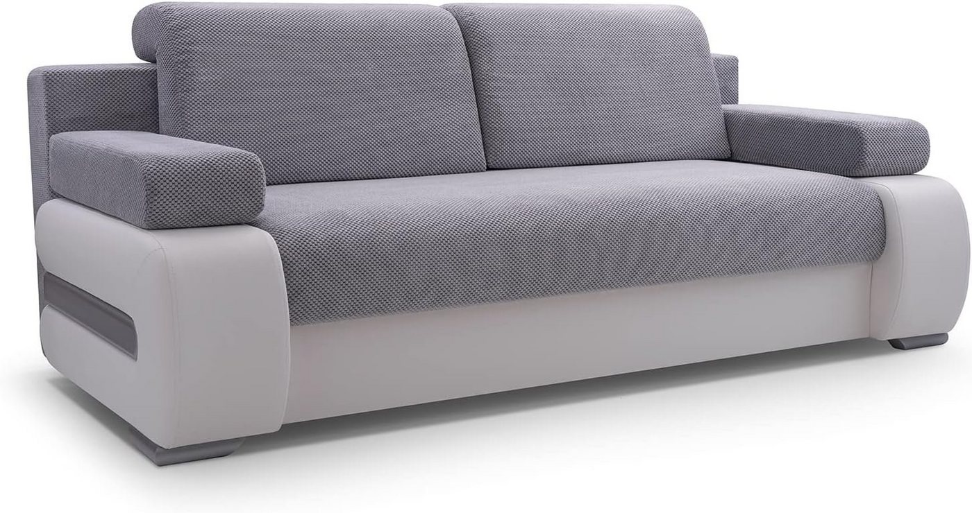 MOEBLO Schlafsofa York, Couch für Wohnzimmer, Sofagarnitur Polstersofa Wohnlandschaft, mit Schlaffunktion und Bettkasten von MOEBLO