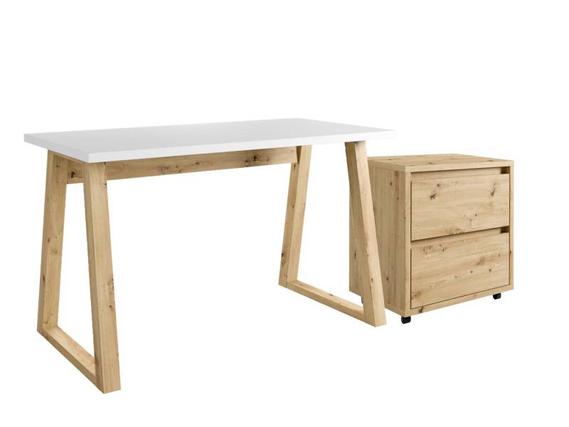 MOEBLO Schreibtisch Sierra Loft (Kinderschreibtisch Schülerschreibtisch Bürotisch Computertisch für Büro, Arbeitszimmer Kinderzimmer Jugendzimmer, Loft mit/ohne Container), (BxHxT):130x76x64 cm von MOEBLO