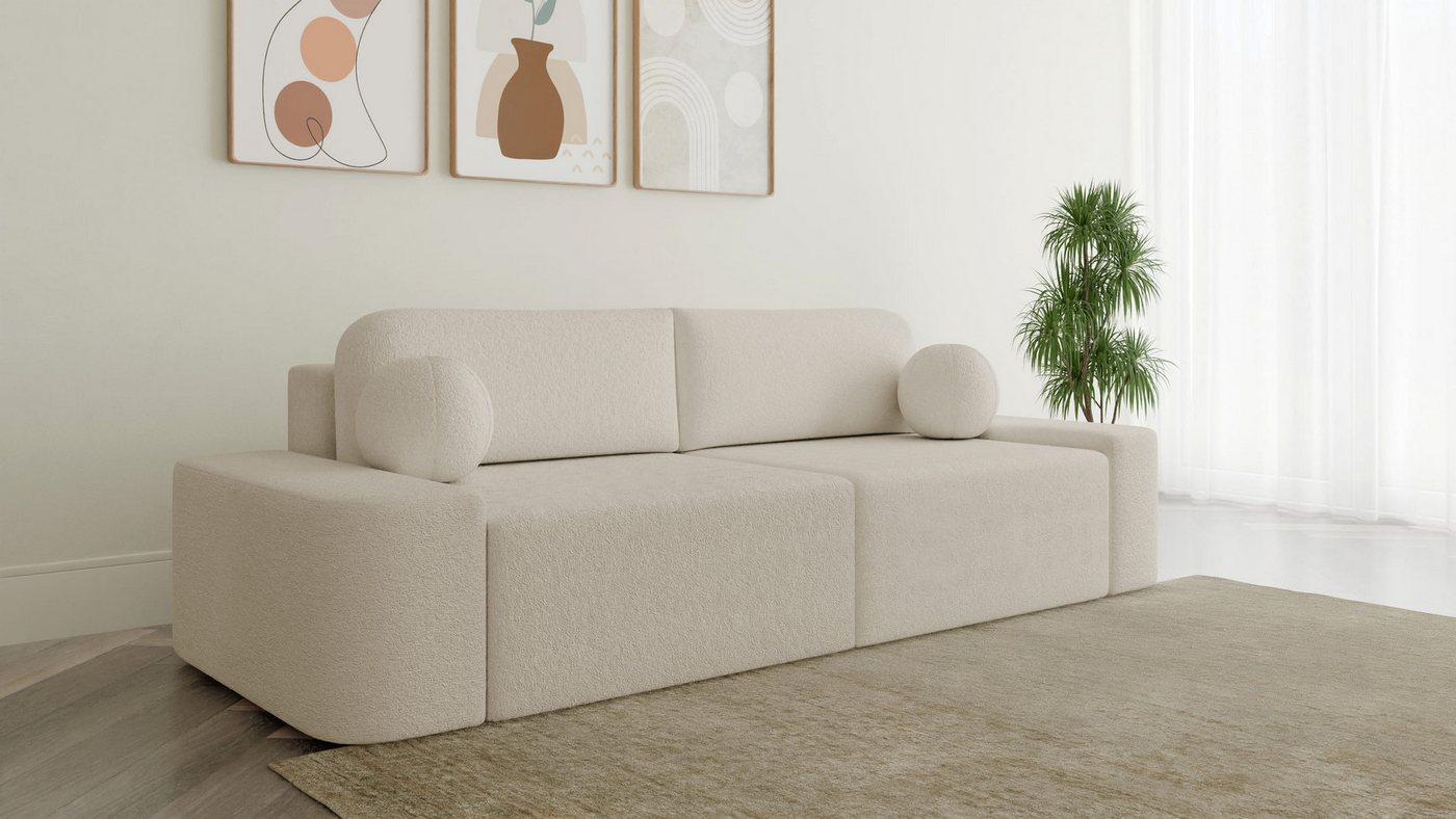 MOEBLO Sofa Lisbon, Bouclé-Stoff – 268 cm – modernes Ecksofa mit Bettfunktion, Bettkasten & gepolstertem Rücken, Couch Polstermöbel Sitzmöbel Wohnzimmermöbel 3-Sitzer-Sofa Stoffsofa MOEBLO Sofa Lisbon, Bouclé-Stoff – 268 cm – modernes Ecksofa mit Bettfunktion, Bettkasten & gepolstertem Rücken, Couch Polstermöbel Sitzmöbel Wohnzimmermöbel 3-Sitzer-Sofa Stoffsofa von MOEBLO