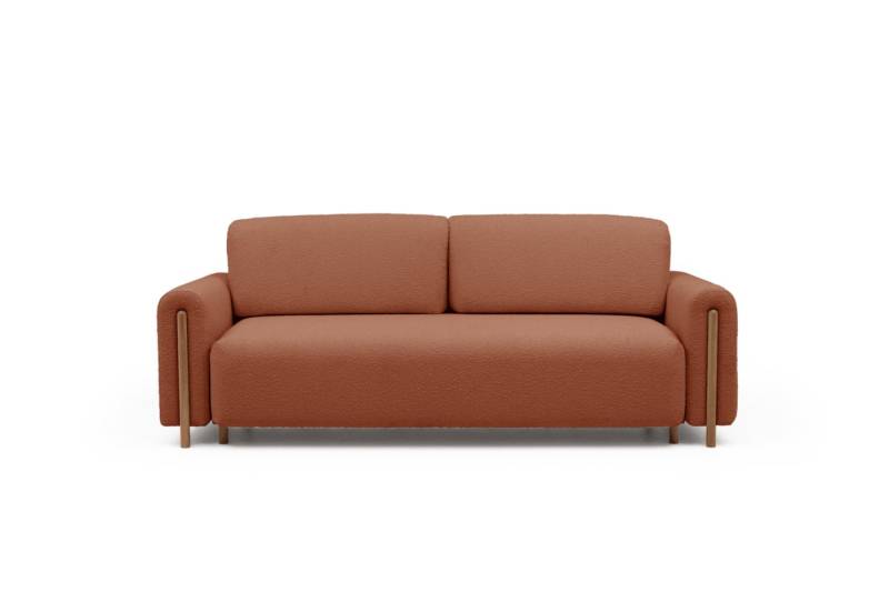 MOEBLO Sofa Supernova, Sofa us Boucle mit Holzeinsatz Couch Polstermöbel Wohnzimmermöbel 3-Sitzer, mit Relaxfunktion von MOEBLO