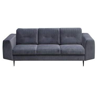 MOEBLO Sofa ohne Schlaffunktion, Modernes Sofa, Kleines Sofa,Sofa im Wohnzimmer Sofa 3-Sitzer - Treviso (Dunkelgrau) von MOEBLO