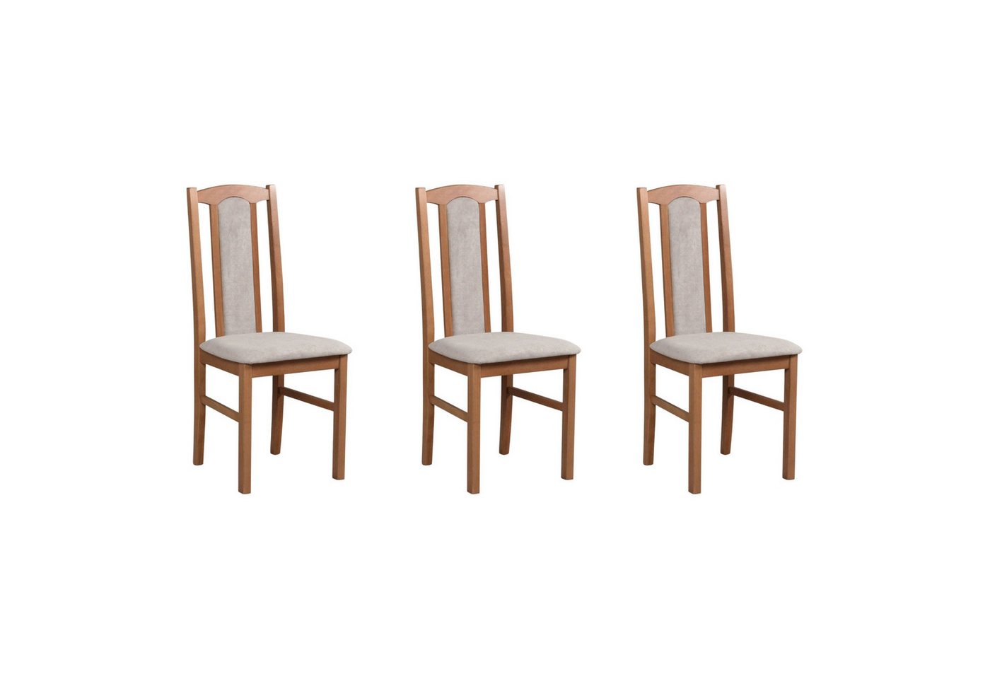 MOEBLO Stuhl BESO 07 (Polsterstühle, Holzstühle, Esszimmerstühle, Massivholz - Massiver Buchenholzstuhl mit Polstersitz, ergonomische Sitzhöhe, verschiedene Farben, 3 St), (BxHxT): 43x96x40cm von MOEBLO