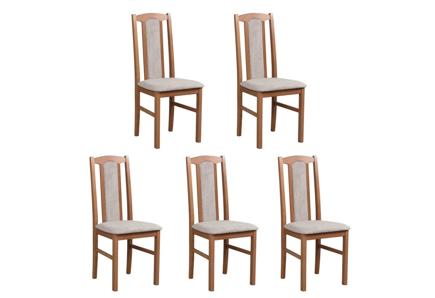MOEBLO Stuhl BESO 07 (Polsterstühle, Holzstühle, Esszimmerstühle, Massivholz - Massiver Buchenholzstuhl mit Polstersitz, ergonomische Sitzhöhe, verschiedene Farben, 5 St), (BxHxT): 43x96x40cm von MOEBLO