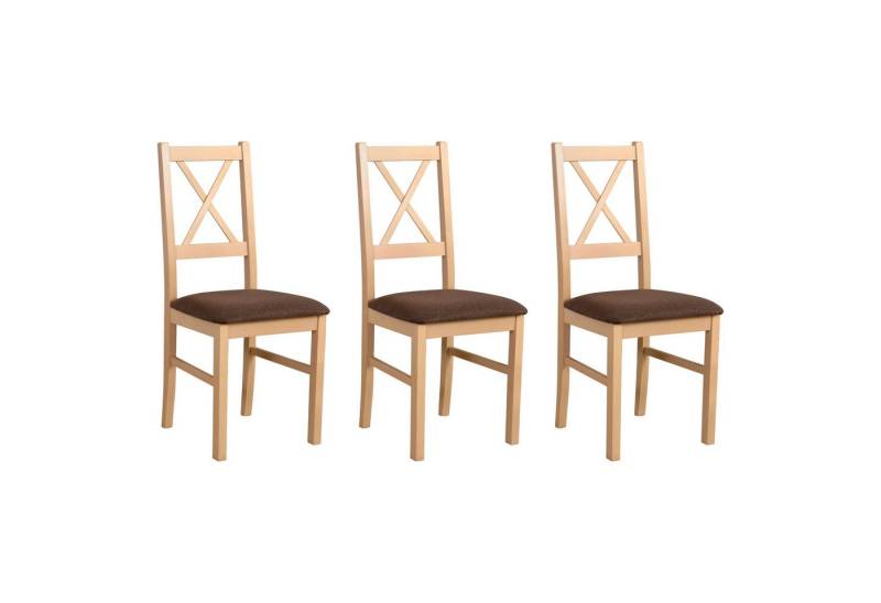 MOEBLO Stuhl ELIONA 10 (Esszimmerstuhl Polsterstühle, Holzstühle, Esszimmerstühle, Massivholz, 3 St), (BxHxT): 43x90x40cm von MOEBLO